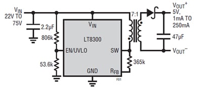 The LT8300-based isolated flyback converter Linear Technology LT8300-based isolated flyback converter
